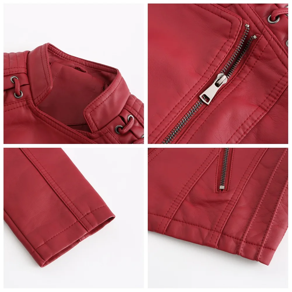 Women's PU Leather Motorcycle Jackets Slim Short Biker Coat Autumn Spring BMF88
Women's PU Leather Motorcycle Jackets Slim Short Biker Coat Autumn Spring BMF88