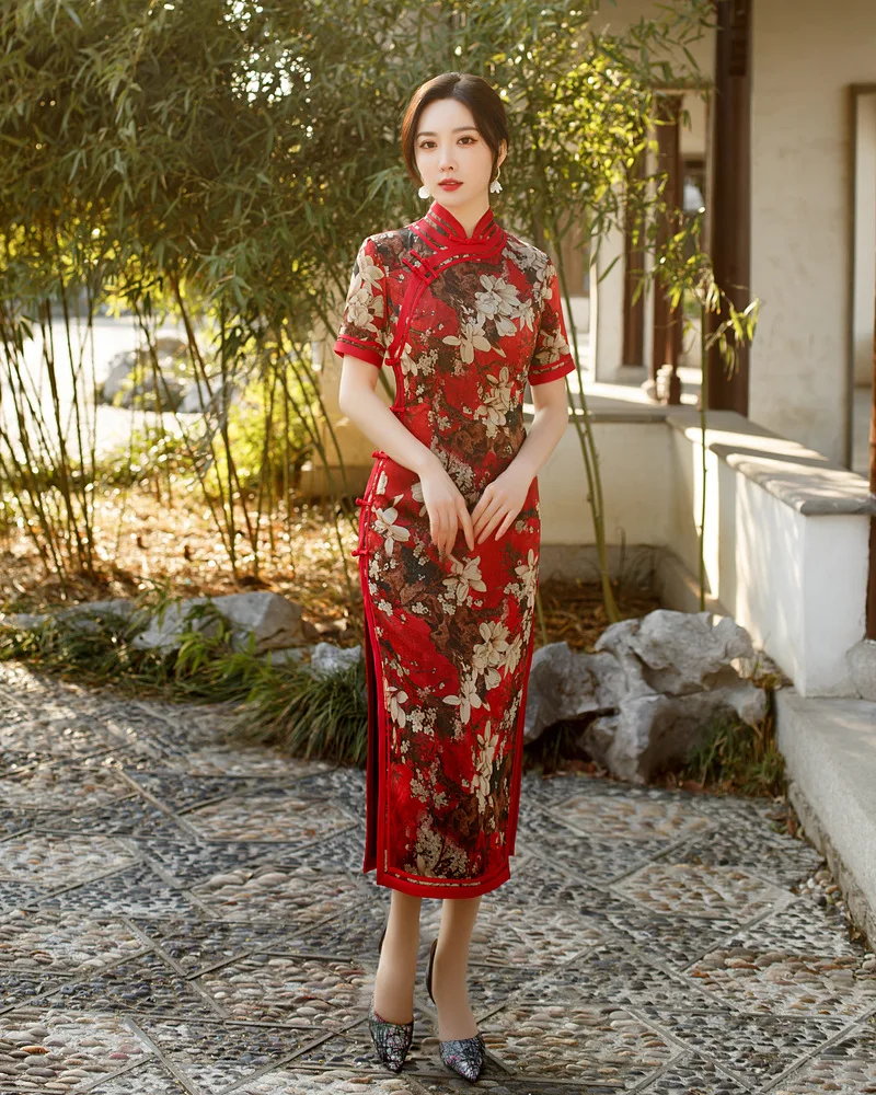 Vintage Women Party Dresses Elegant Floral Print Chinese Cheongsam Dress Summer Ladies Mini Dress Hanfu Tang suit spring
Vintage Women Party Dresses Elegant Floral Print Chinese Cheongsam Dress Summer Ladies Mini Dress Hanfu Tang suit spring
