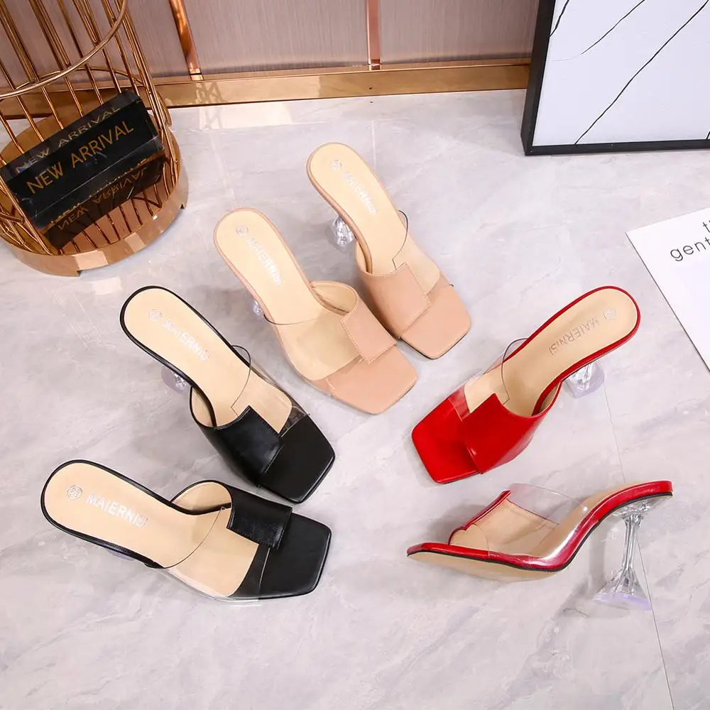 2021 Summer High Heels Women Slippers Shoes Mixed Colors Peep Toe Transparent Heel 9cm Casual Ladies Outdoor Slides Mujer Siez46
2021 Summer High Heels Women Slippers Shoes Mixed Colors Peep Toe Transparent Heel 9cm Casual Ladies Outdoor Slides Mujer Siez46
