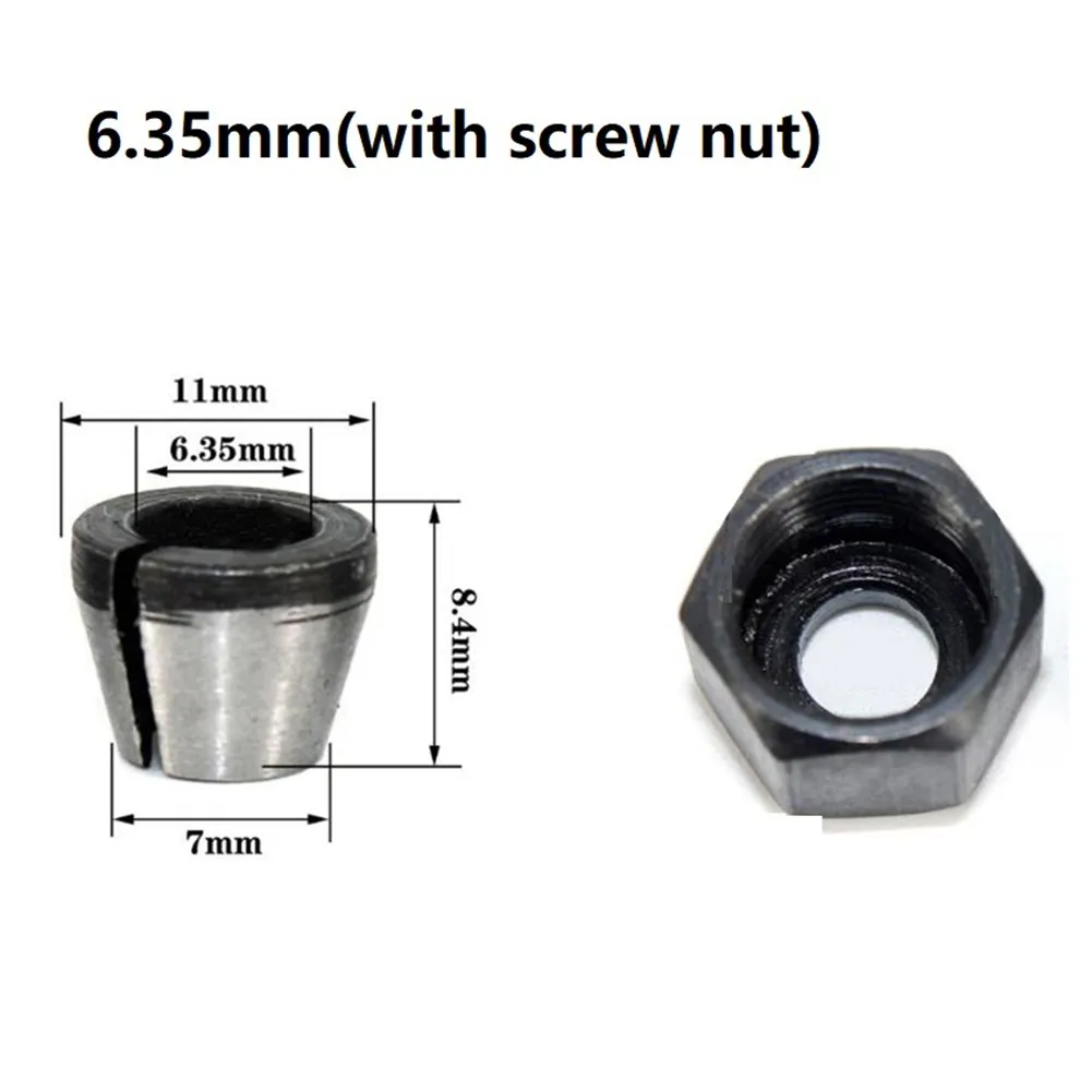 13mm×12mm×7mm/0.51in×0.47in×0.28in Collet Chuck Adapter With Nut 8mm/6.35mm/6mm Chuck Size
13mm×12mm×7mm/0.51in×0.47in×0.28in Collet Chuck Adapter With Nut 8mm/6.35mm/6mm Chuck Size