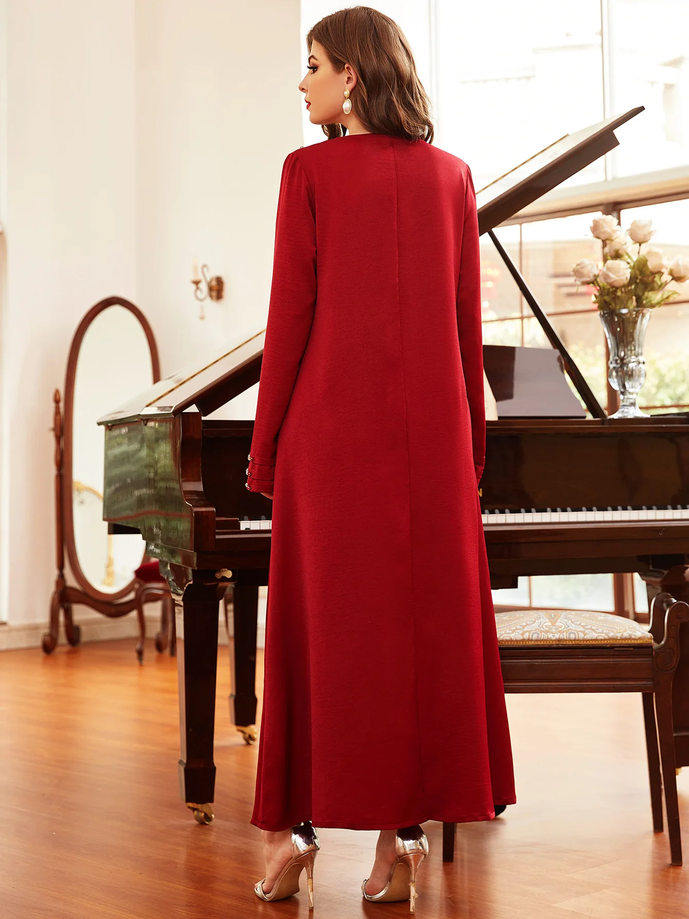 Eid Abaya Dubai Satin Muslim Dress Handmade Diamond Caftan Marocain Maxi Dresses for Women abayas kaftan Islam Djellaba Femme
Eid Abaya Dubai Satin Muslim Dress Handmade Diamond Caftan Marocain Maxi Dresses for Women abayas kaftan Islam Djellaba Femme