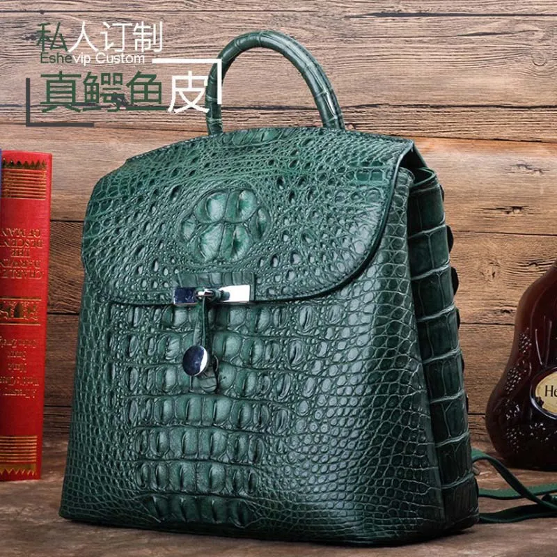 Женский рюкзак из натуральной крокодиловой кожи | Багаж и сумки
