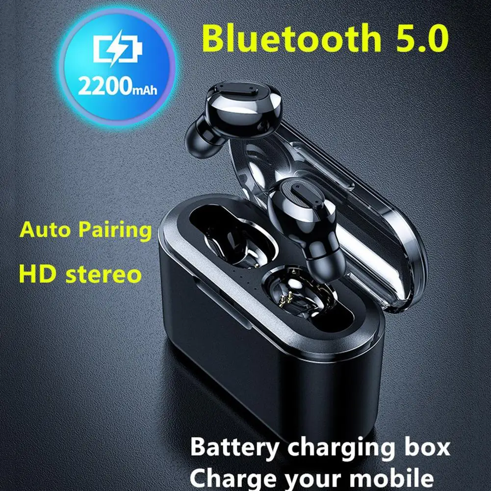 T2 Bluetooth 5 0 мини наушники вкладыши power Bank беспроводные стерео с зарядным