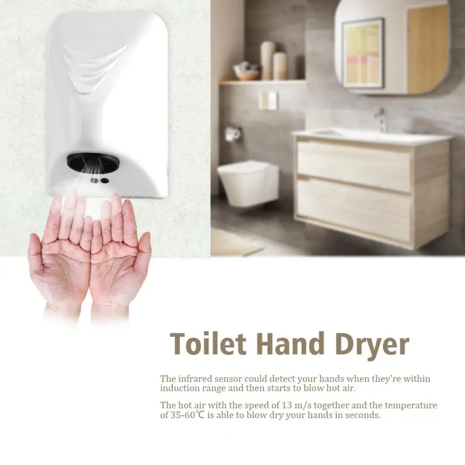 Сушилка для рук с нагревателем горячим воздухом 600 Вт|commercial hand dryer|hand dryerhand dryer electric