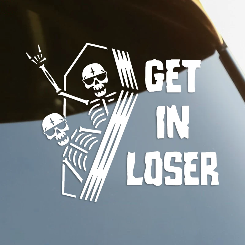 Get In Loser Skeleton Die-Cut Vinyl Decal Car Sticker Waterproof Auto Decors on Car Body Bumper Rear Window Laptop #S60225
Get In Loser Skeleton Die-Cut Vinyl Decal Car Sticker Waterproof Auto Decors on Car Body Bumper Rear Window Laptop #S60225