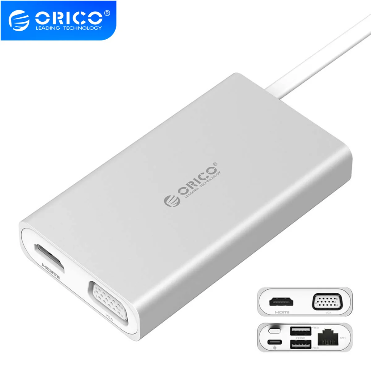 Lan адаптер ORICO ADS2 Matedock Проводная сеть Ethernet для huawei Matebook type C многофункциональная