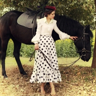 Women Plus Size 3XS-8XL Long Chiffon Mermaid Skirt Summer Hepburn Style Lady Retro Vintage Maxi Polka Dot Print Fishtail Skirts
Women Plus Size 3XS-8XL Long Chiffon Mermaid Skirt Summer Hepburn Style Lady Retro Vintage Maxi Polka Dot Print Fishtail Skirts