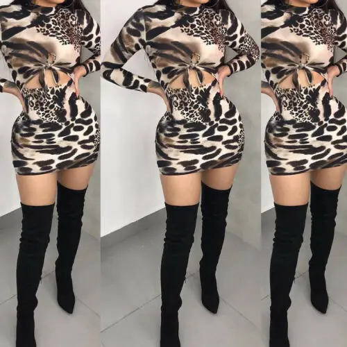 Women Fashion Leopard Pencil High Collar Dress Summer Long Sleeve Hollow Slim Bandage High Waist A-line Mini Slim Casual Dresses
Women Fashion Leopard Pencil High Collar Dress Summer Long Sleeve Hollow Slim Bandage High Waist A-line Mini Slim Casual Dresses