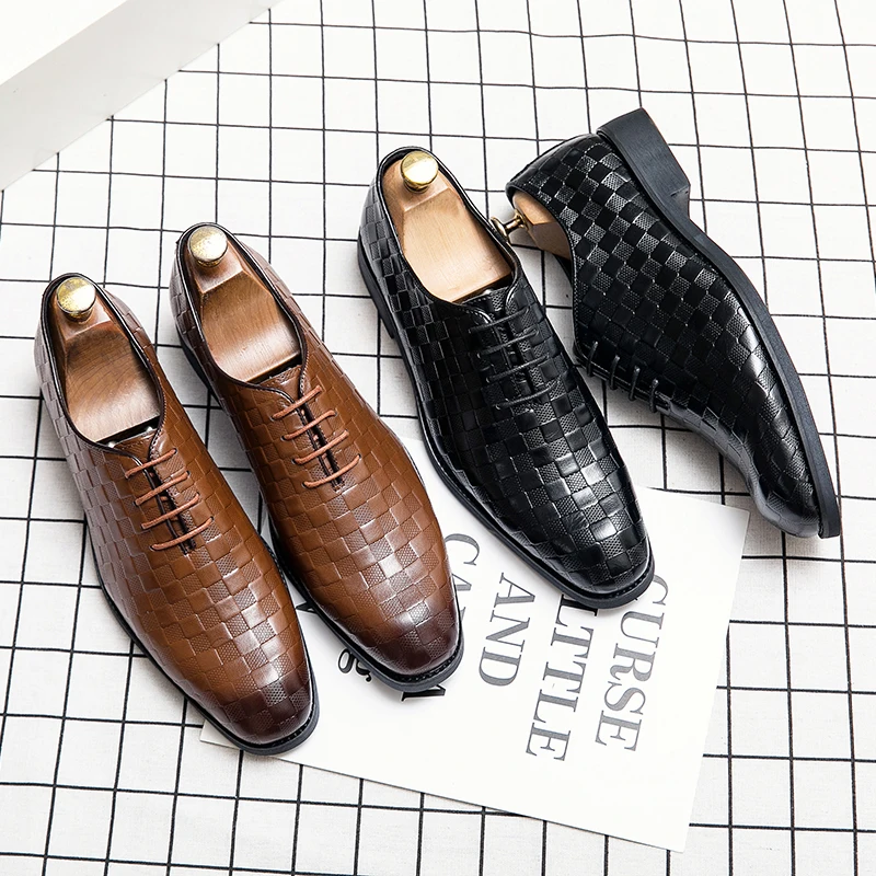 Модные оксфорды FIXSYS с острым носком, кожаные мужские деловые туфли, ретро свадебные туфли, плетеные Дизайнерские офисные туфли для мужчин 
Модные оксфорды FIXSYS с острым носком, кожаные мужские деловые туфли, ретро свадебные туфли, плетеные Дизайнерские офисные туфли для мужчин