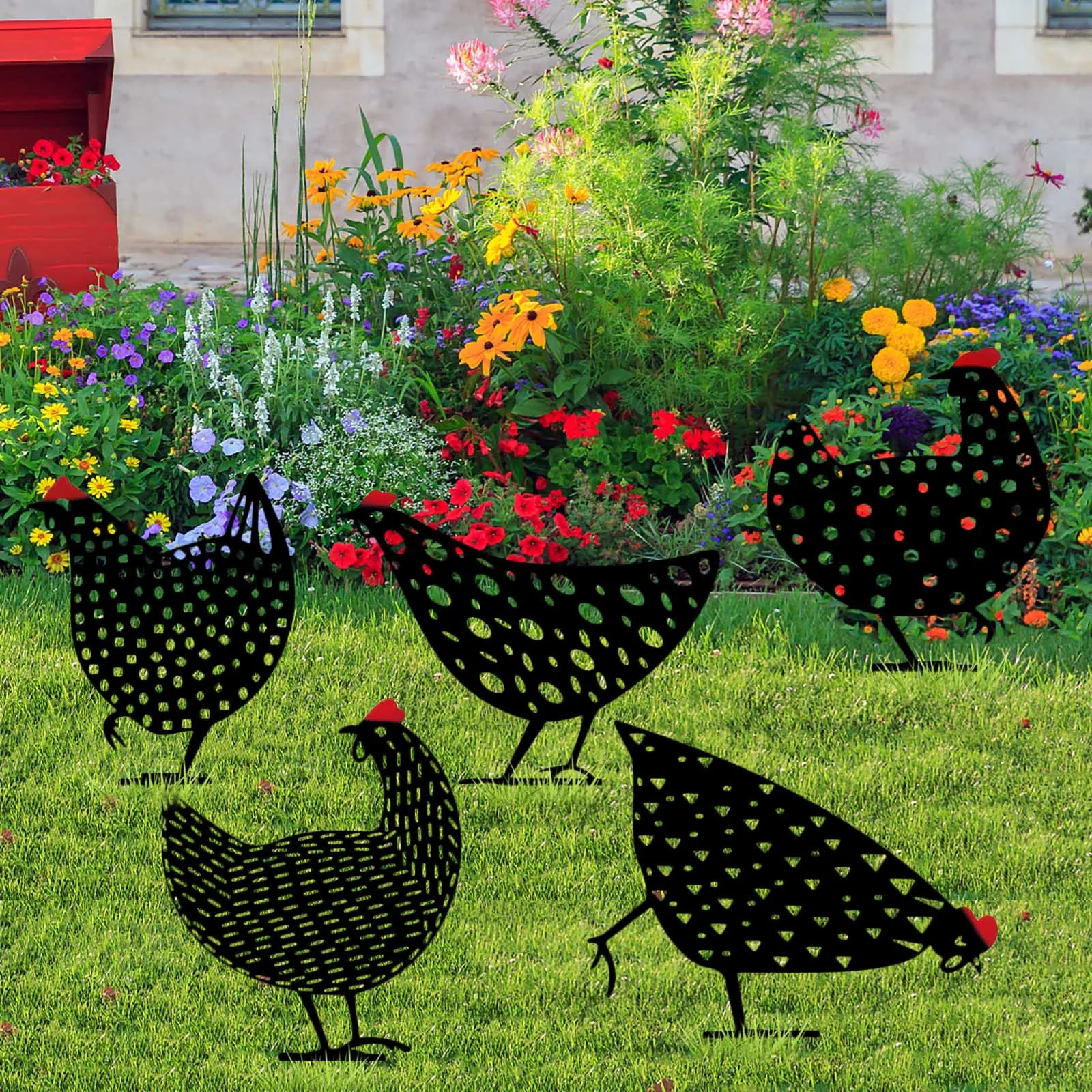 5 шт. садовые украшения, куриный двор, искусство на открытом воздухе, садовый задний двор, колонки для газона, куриный двор, Декор, подарок, па... 
5 шт. садовые украшения, куриный двор, искусство на открытом воздухе, садовый задний двор, колонки для газона, куриный двор, Декор, подарок, па...