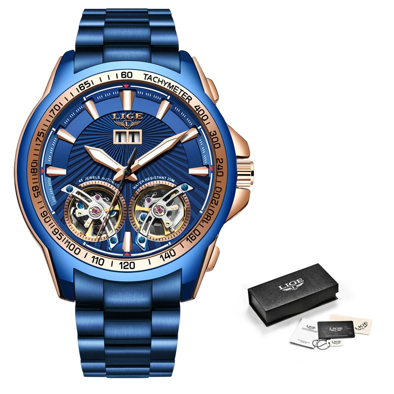 2020 LIGE Brand automatic winding blue color watch 100M Waterproof Male Sapphire Glass Sports Wrist Watch Relogio Masculino
2020 LIGE Brand automatic winding blue color watch 100M Waterproof Male Sapphire Glass Sports Wrist Watch Relogio Masculino
