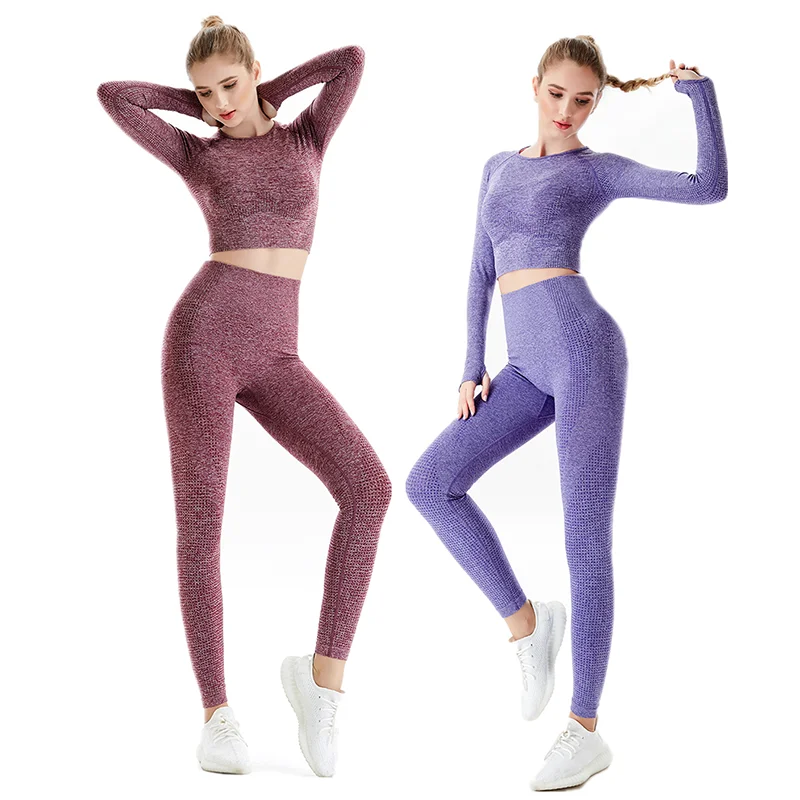 Gym sportswear seamless yoga suit running outdoor sportswear fitness long sleeve shirt high waist yoga leggings
Gym sportswear seamless yoga suit running outdoor sportswear fitness long sleeve shirt high waist yoga leggings