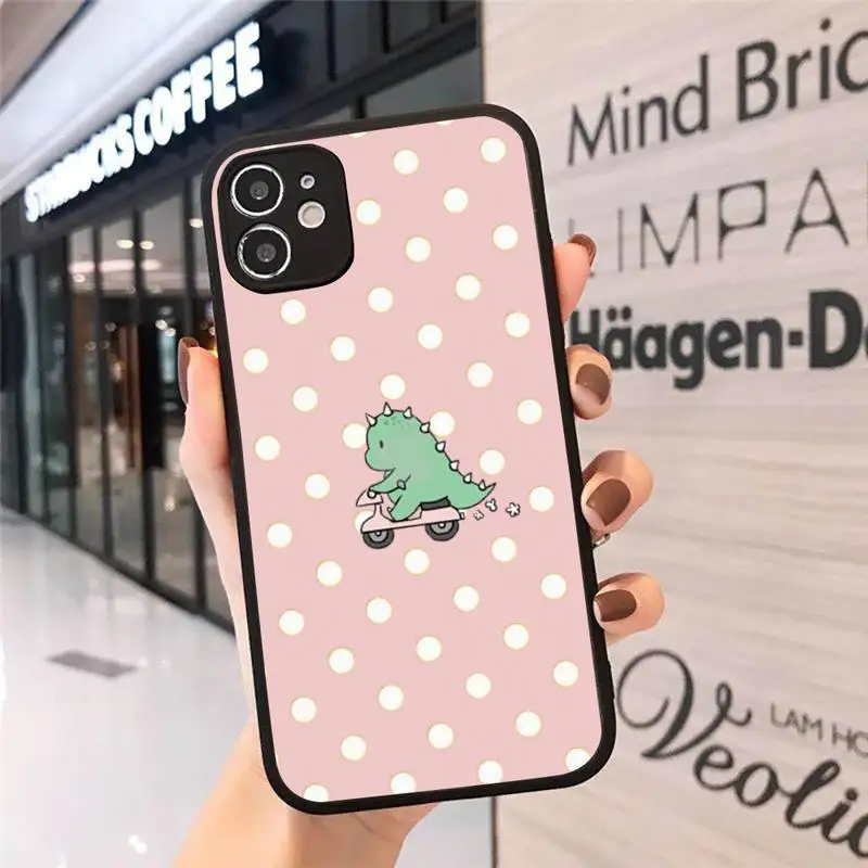 Cute cartoon dinosaur pink green Phone Case Matte Transparent for iPhone 7 8 11 12 s mini pro X XS XR MAX Plus cover funda 
Cute cartoon dinosaur pink green Phone Case Matte Transparent for iPhone 7 8 11 12 s mini pro X XS XR MAX Plus cover funda