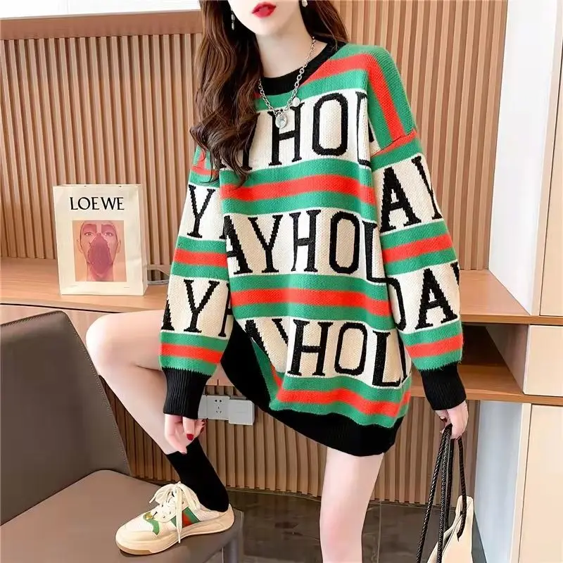 Женский свитер в полоску DAYIFUN, пуловер с круглым вырезом и буквенным принтом в Корейском стиле контрастных цветов, трикотажный топ с длинным...
Женский свитер в полоску DAYIFUN, пуловер с круглым вырезом и буквенным принтом в Корейском стиле контрастных цветов, трикотажный топ с длинным...