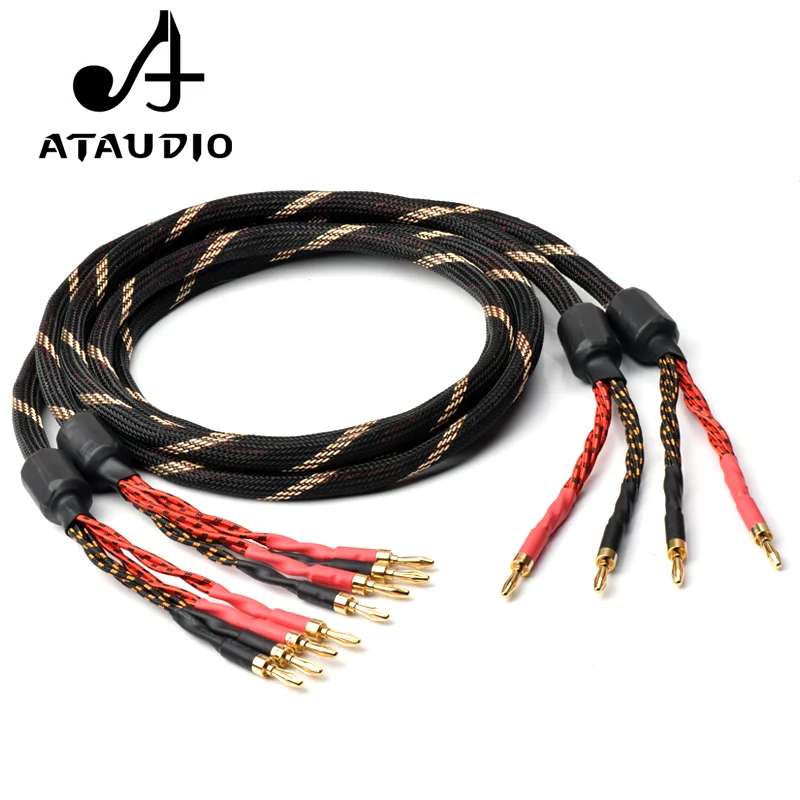 Кабель ATAUDIO HIFI для динамика высококачественный провод из чистой меди с 2 вилками