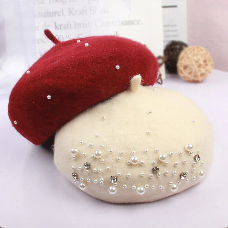 Korean 2021 Fashion Beret Princess Lovely Pearl Girls Caps Kids Berets Beanies Hats Spring Autumn Winter Painter Hats 
Korean 2021 Fashion Beret Princess Lovely Pearl Girls Caps Kids Berets Beanies Hats Spring Autumn Winter Painter Hats