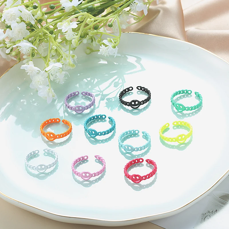 INS laugh Face Ring Candy Color Copper Drop Oil Texture Rings Retro Irregular Geometric Open Ring for Women Party Accessories
INS laugh Face Ring Candy Color Copper Drop Oil Texture Rings Retro Irregular Geometric Open Ring for Women Party Accessories