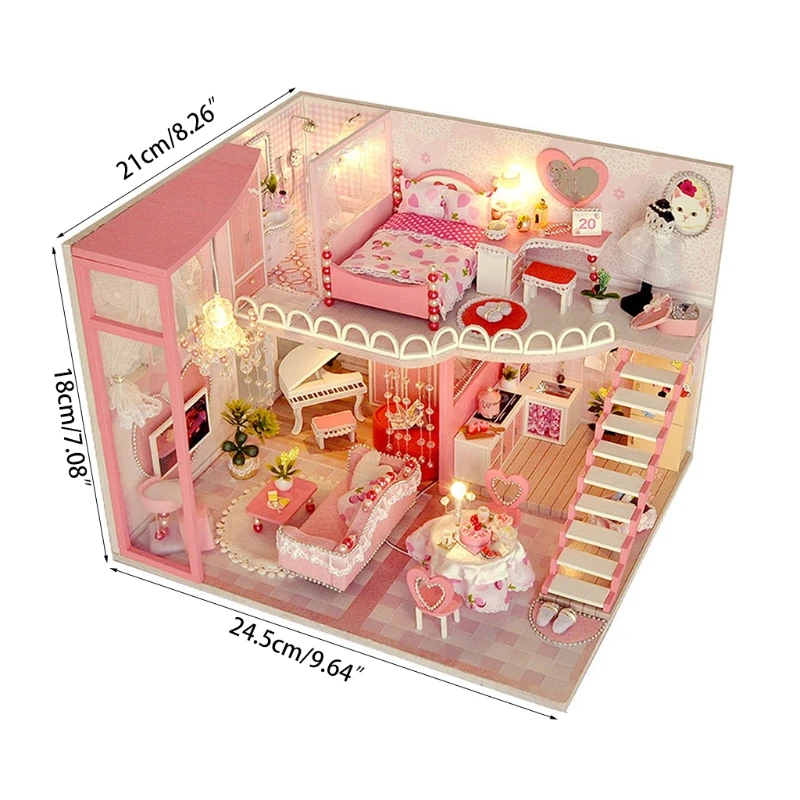 Dollhouse Miniature with Furniture, DIY Wooden Dollhouse Kit Plus Dust Proof , 1:24 Tiny House Building Kit(Sweet Dreams
Dollhouse Miniature with Furniture, DIY Wooden Dollhouse Kit Plus Dust Proof , 1:24 Tiny House Building Kit(Sweet Dreams