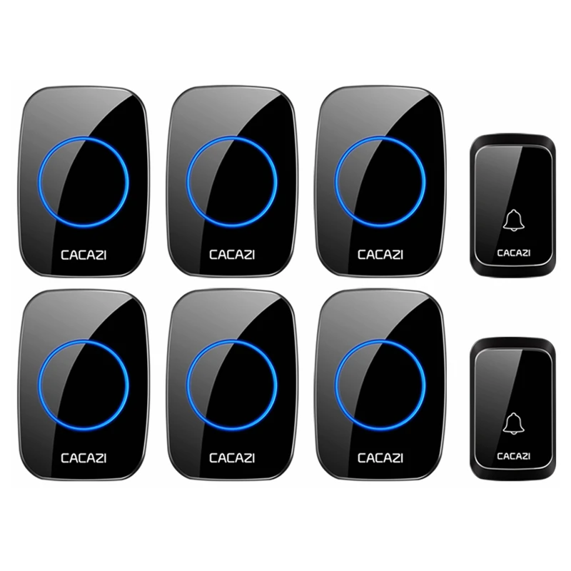 CACAZI Intelligent Waterproof Wireless Doorbell LED Light Home Cordless Call Ring Bell US EU UK AU Plug 2 Button 6 Receivers
CACAZI Intelligent Waterproof Wireless Doorbell LED Light Home Cordless Call Ring Bell US EU UK AU Plug 2 Button 6 Receivers