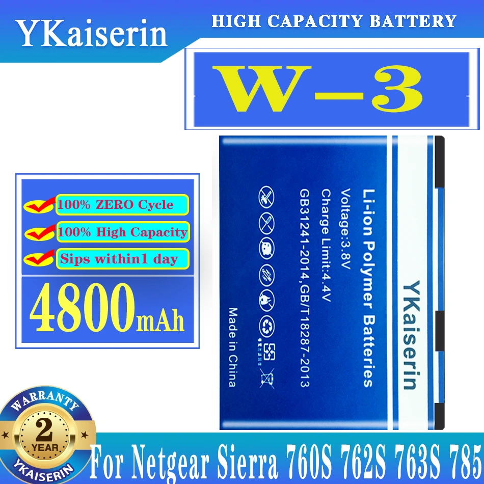 YKaiserin W-3 4800mah Replacement Battery For Netgear Sierra 760S 762S 763S 785S New Battery + Track Code
YKaiserin W-3 4800mah Replacement Battery For Netgear Sierra 760S 762S 763S 785S New Battery + Track Code