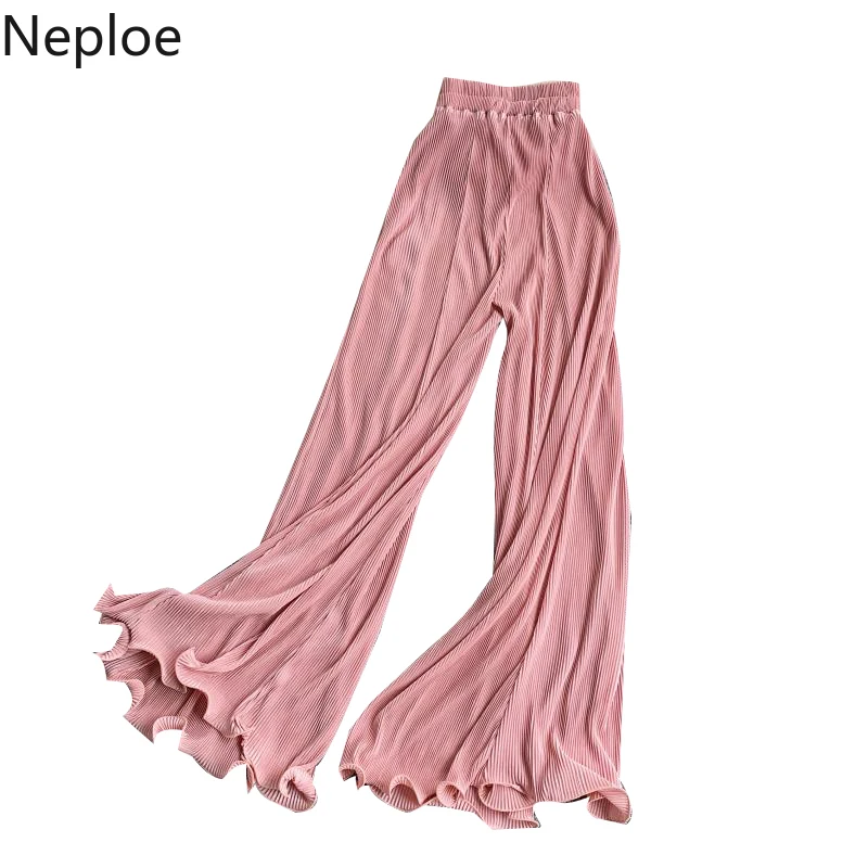 Loose Pants Soft Casual Lady Street Pleasted Flare Trousers Pants Women Korean Summer 2020 Female Elastic Waist Solid
Loose Pants Soft Casual Lady Street Pleasted Flare Trousers Pants Women Korean Summer 2020 Female Elastic Waist Solid