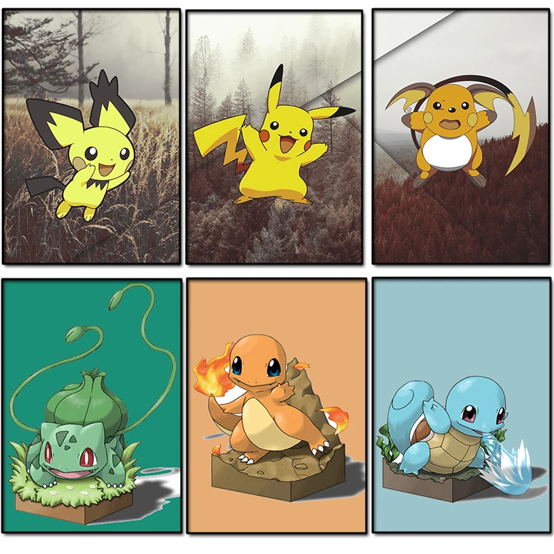 Pokemon Poster Child Bedroom Accessories Anime Bulbasaur Pikachu Canvas Mural Art Picture Painting For Modern Home Decoration
Pokemon Poster Child Bedroom Accessories Anime Bulbasaur Pikachu Canvas Mural Art Picture Painting For Modern Home Decoration