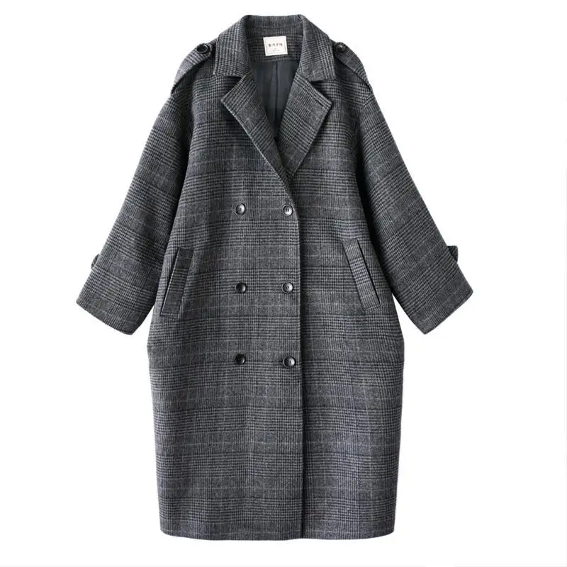 Long Wool Blend Women Chic Plaid Retro Korean Classic Lady Outwear Harajuku All-match Thick Winter Double Breasted Girl overcoat
Long Wool Blend Women Chic Plaid Retro Korean Classic Lady Outwear Harajuku All-match Thick Winter Double Breasted Girl overcoat