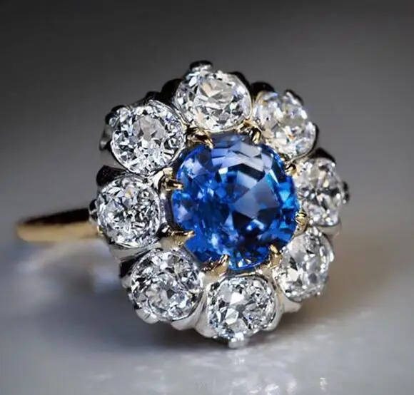 Charm and Exquisite Flower Shape Blue Zirconia Ladies Ring Party Jewelry Classic Accessories Fashion Engagement Wedding Rings
Charm and Exquisite Flower Shape Blue Zirconia Ladies Ring Party Jewelry Classic Accessories Fashion Engagement Wedding Rings