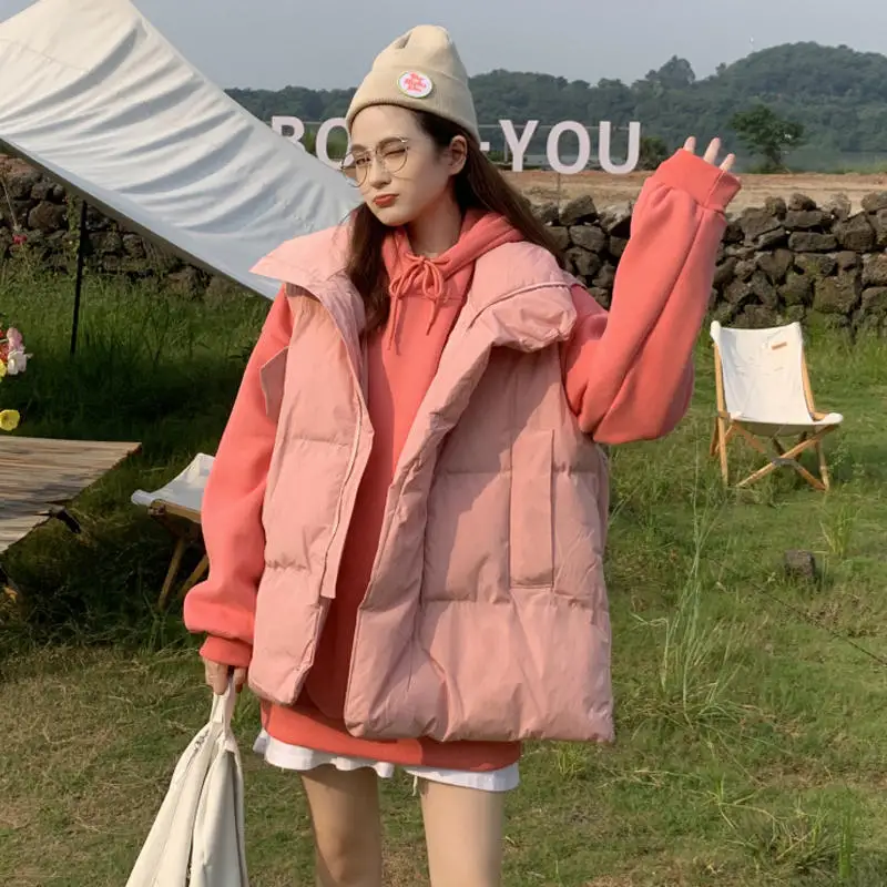 Down Cotton Vest Women Autumn Winter Korean Style Women Loose Jacket Warm Waistcoat Stand Collar Sleeveless Oversize Coat C6876
Down Cotton Vest Women Autumn Winter Korean Style Women Loose Jacket Warm Waistcoat Stand Collar Sleeveless Oversize Coat C6876