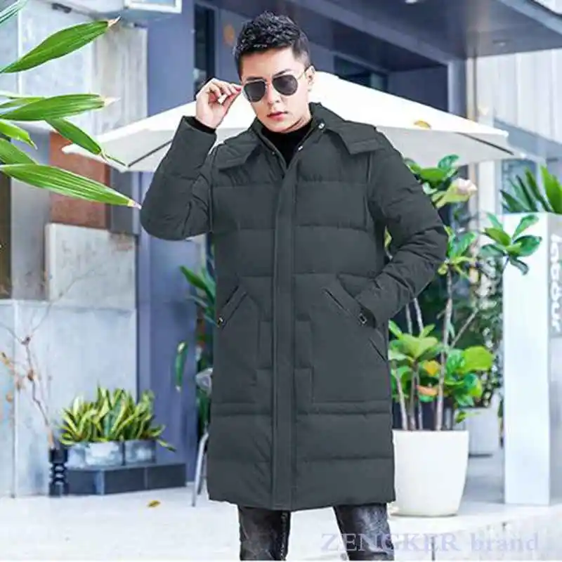 

Пуховик мужской зимний, Толстая теплая куртка средней длины для отдыха, белый пиджак для мужчин 10XL, 11xl, 12xl, 13xl