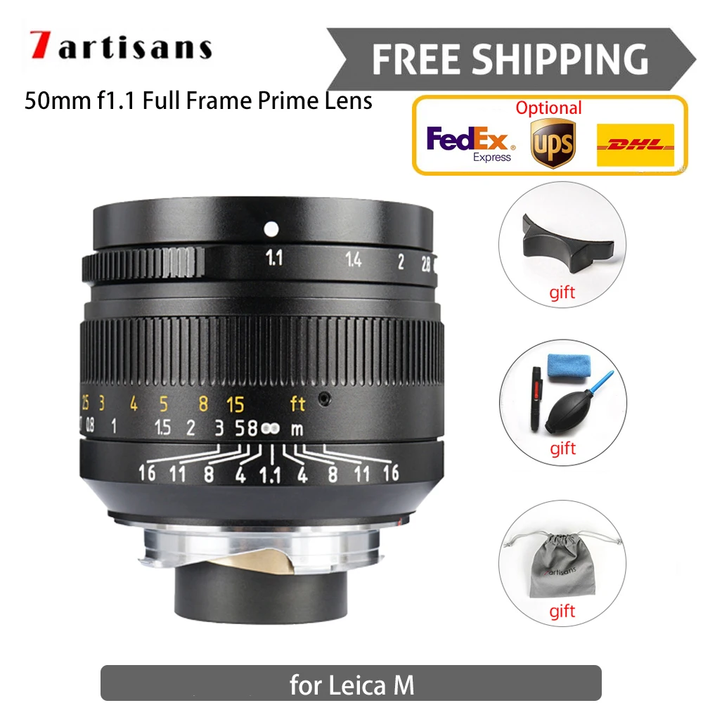 

7Artisans 50mm F1.1 Full Frame Camera Lens Manual Focus Portrait for Leica M Mount M240 M3 M5 M6 M7 M8 M9 M9P M10 Free Shipping