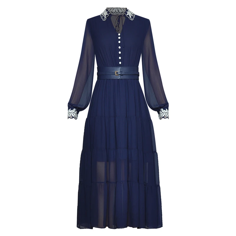 Newest HHIGH QUALITY Fashion 2021 Designer Runway Dress Women's V-Neck Lantern Sleeve Sashes Drawstring Embroidery dress
Newest HHIGH QUALITY Fashion 2021 Designer Runway Dress Women's V-Neck Lantern Sleeve Sashes Drawstring Embroidery dress