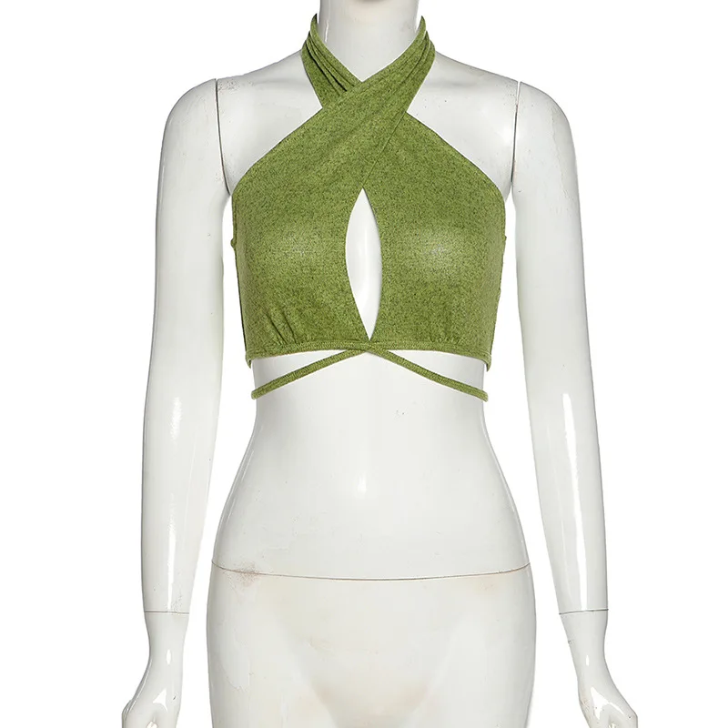 DABG 2021 Sexy Slim Bandage Halter Crop Tops for Women Green Tanks Camis Sleeveless Backless Tops Club Party Streetwear
DABG 2021 Sexy Slim Bandage Halter Crop Tops for Women Green Tanks Camis Sleeveless Backless Tops Club Party Streetwear