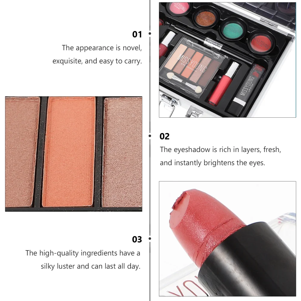 1 Set of Professional Makeup Set for Using Salon Cosmetic Set (Silver)
1 Set of Professional Makeup Set for Using Salon Cosmetic Set (Silver)