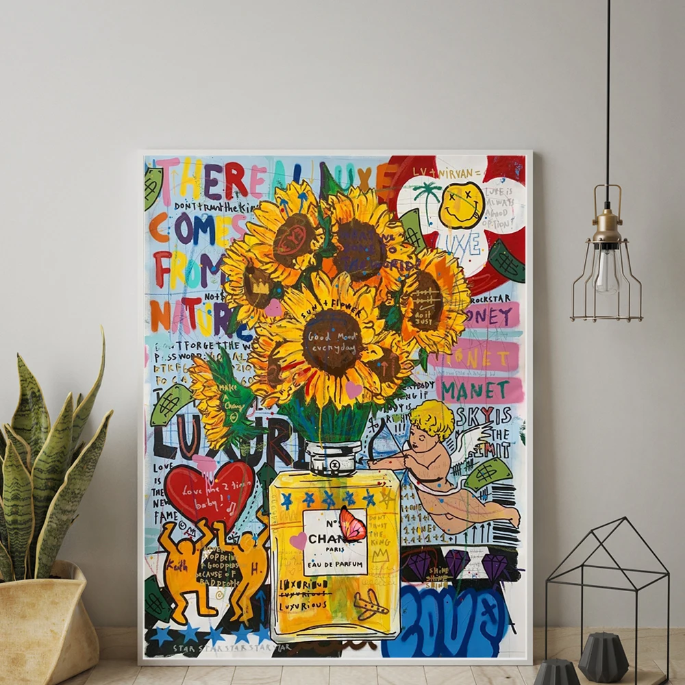 Pop Art Perfume Bottle Canvas Painting Graffiti Art Van Gogh Sunflower Poster Print On Wall Art Picture Living Room Home Decor
Pop Art Perfume Bottle Canvas Painting Graffiti Art Van Gogh Sunflower Poster Print On Wall Art Picture Living Room Home Decor