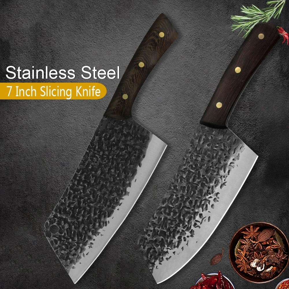 7Inch Chopping Knife Stainless Steel Laser Pattern Kitchen Chef Cleaver Butcher Meat Fish Cooking Knife Sharp Slicer Knife
7Inch Chopping Knife Stainless Steel Laser Pattern Kitchen Chef Cleaver Butcher Meat Fish Cooking Knife Sharp Slicer Knife