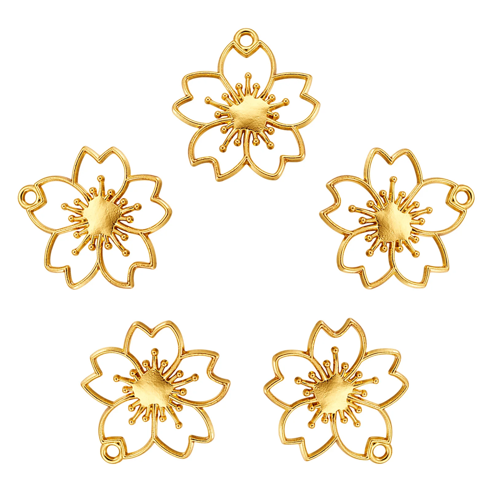 20Pcs Vintage Alloy Gold Color Pressed Flower Sakura cherry Pendants Charms For Necklace Earring Dangle DIY Jewelry Making
20Pcs Vintage Alloy Gold Color Pressed Flower Sakura cherry Pendants Charms For Necklace Earring Dangle DIY Jewelry Making
