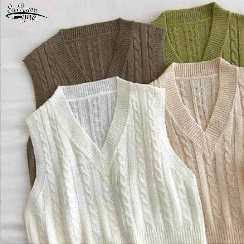 Women Short Knitted Sweater Sleeveless Women Loose Sweater Vest Ladies V-Neck Pullover Tank Tops Waistcoat Female Coats 17505
Women Short Knitted Sweater Sleeveless Women Loose Sweater Vest Ladies V-Neck Pullover Tank Tops Waistcoat Female Coats 17505
