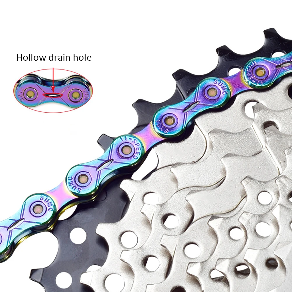 Bicycle chain Purple half hollow bike chain mountain road bike hollow chains for 10 Variable Speed Bike Replacement Accessories
Bicycle chain Purple half hollow bike chain mountain road bike hollow chains for 10 Variable Speed Bike Replacement Accessories