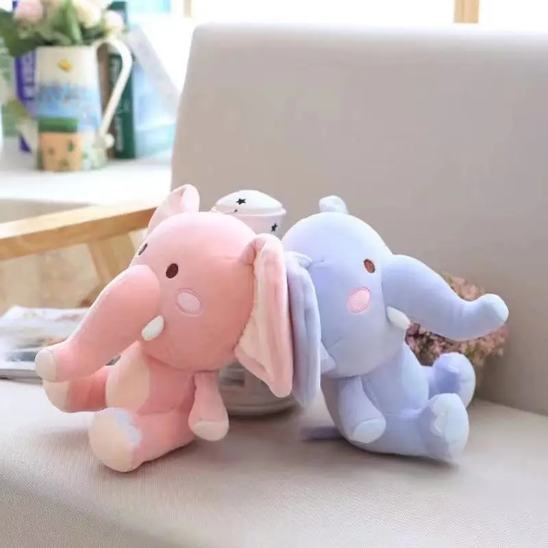 Мягкая игрушка слон 22 см для мальчиков и девочек 3 цвета розовый зеленый синий |
