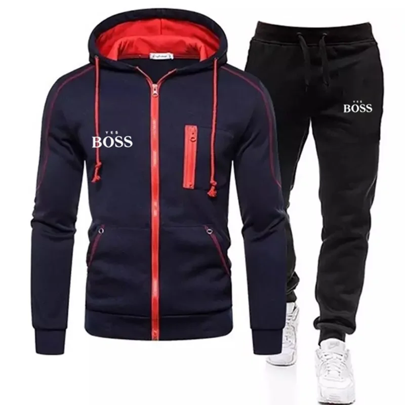 Men's New Boss Solid Color Series Outdoor Sports Fashion Sweater Zipper Hoodie + Casual Pants Two-Piece High-Quality Track Suit
Men's New Boss Solid Color Series Outdoor Sports Fashion Sweater Zipper Hoodie + Casual Pants Two-Piece High-Quality Track Suit