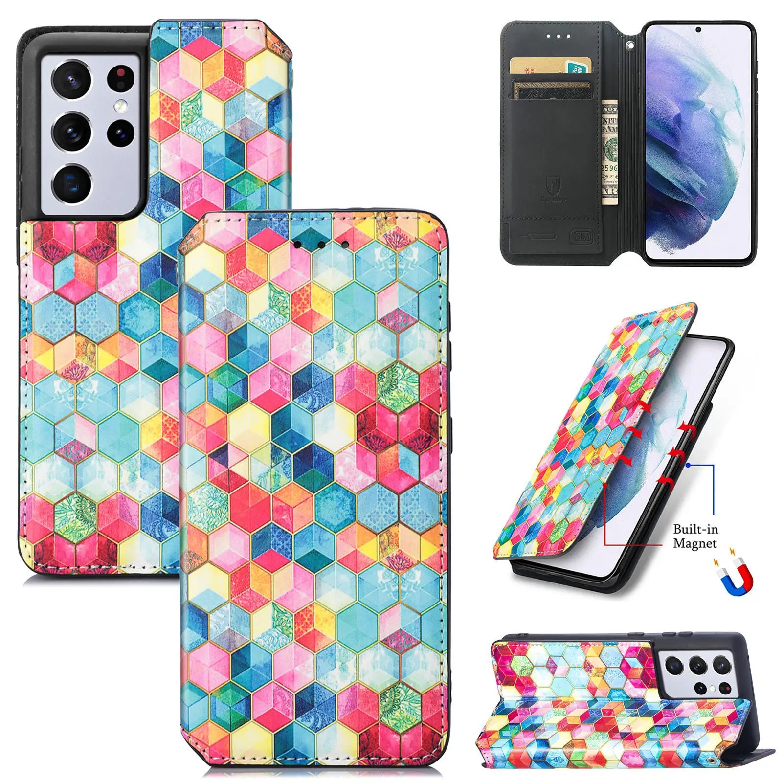 Painted Pu Leather Flip Phone Case For Samsung Galaxy S21 Ultra Plus S20 FE A52 A32 A12 Wallet Card Slots Stand Cover TPU Case 
Painted Pu Leather Flip Phone Case For Samsung Galaxy S21 Ultra Plus S20 FE A52 A32 A12 Wallet Card Slots Stand Cover TPU Case