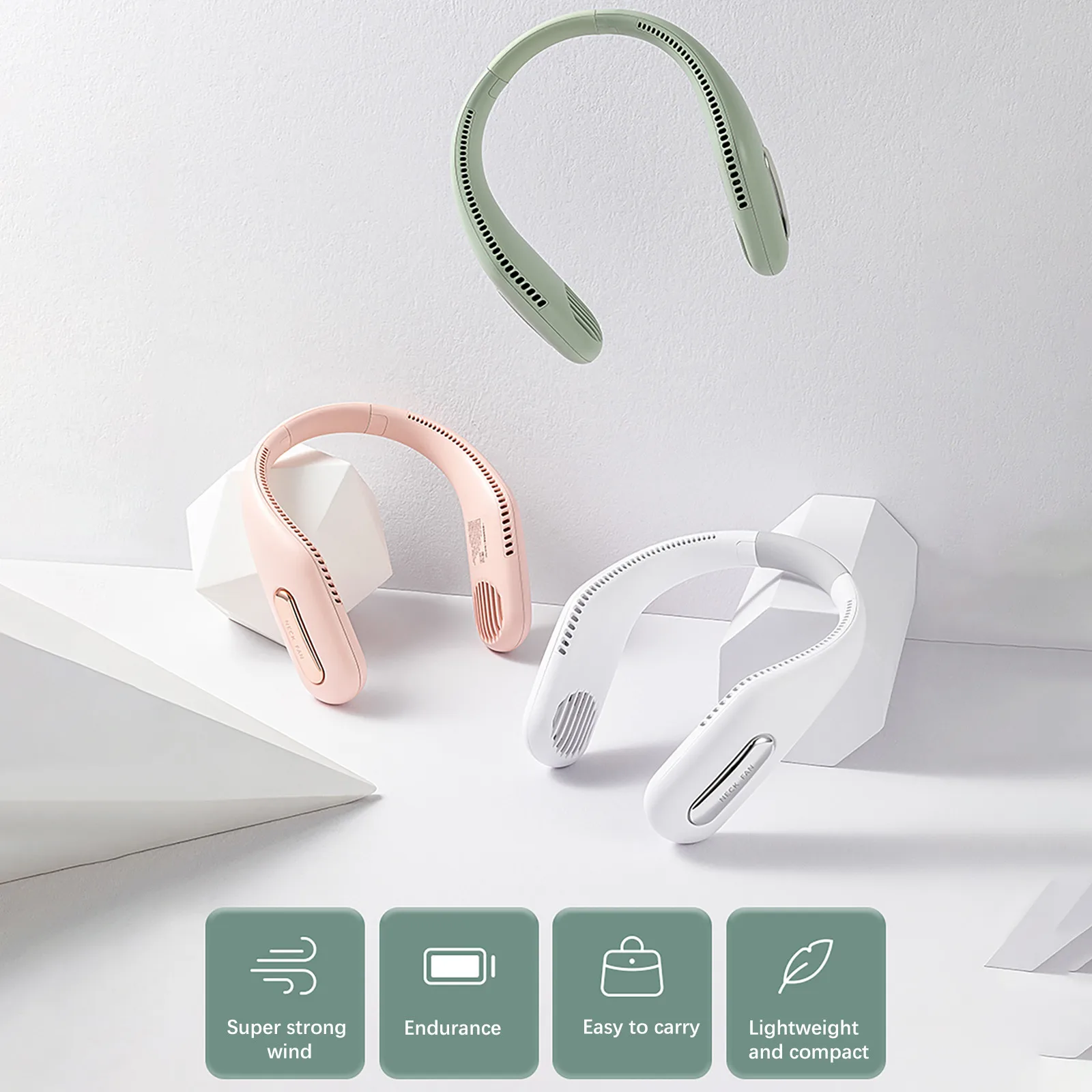 Portable Neck Fan Rechargeable Fan 2400mah Silent Usb Bladeless Fan For Home Outdoor Neck-hanging Dual Cooling Mini Fans #T2G
Portable Neck Fan Rechargeable Fan 2400mah Silent Usb Bladeless Fan For Home Outdoor Neck-hanging Dual Cooling Mini Fans #T2G