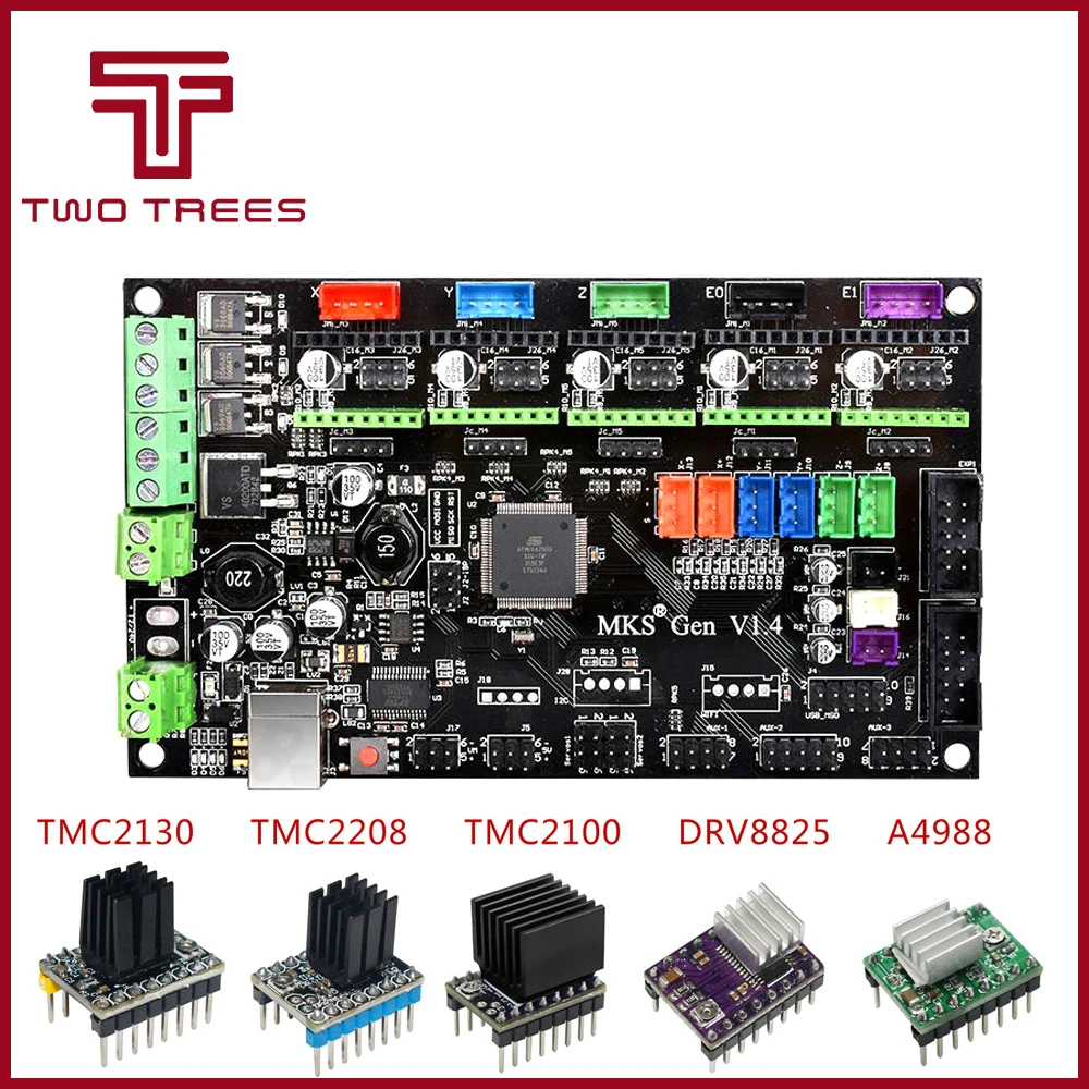 Плата управления для 3D принтера MKS Gen V1.4 материнская плата TMC2130/TMC2208/DRV8825/A4988