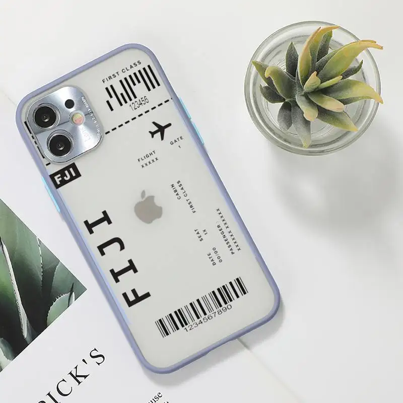 AIR Tickets Travel Label Country Phone Case For iPhone 12 11 Mini Pro XR XS Max 7 8 Plus X Matte transparent Gray Back Cover
AIR Tickets Travel Label Country Phone Case For iPhone 12 11 Mini Pro XR XS Max 7 8 Plus X Matte transparent Gray Back Cover