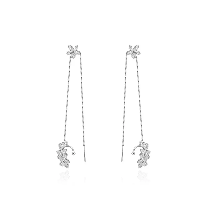 CH-1535 S925 silver needle zircon flower tassel ear line temperament long wheat ear clip net red personality earring female
CH-1535 S925 silver needle zircon flower tassel ear line temperament long wheat ear clip net red personality earring female