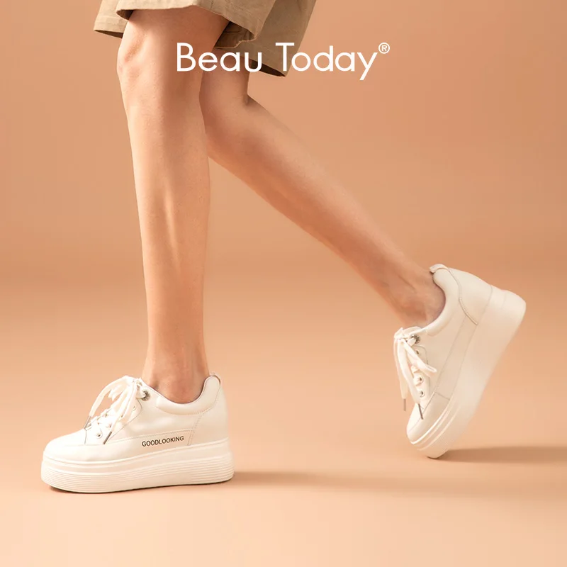 BeauToday Sneakers Platform Women Genuine Cow Leather Round Toe Thick Sole Casual Ladies White Shoes Handmade 29561
BeauToday Sneakers Platform Women Genuine Cow Leather Round Toe Thick Sole Casual Ladies White Shoes Handmade 29561