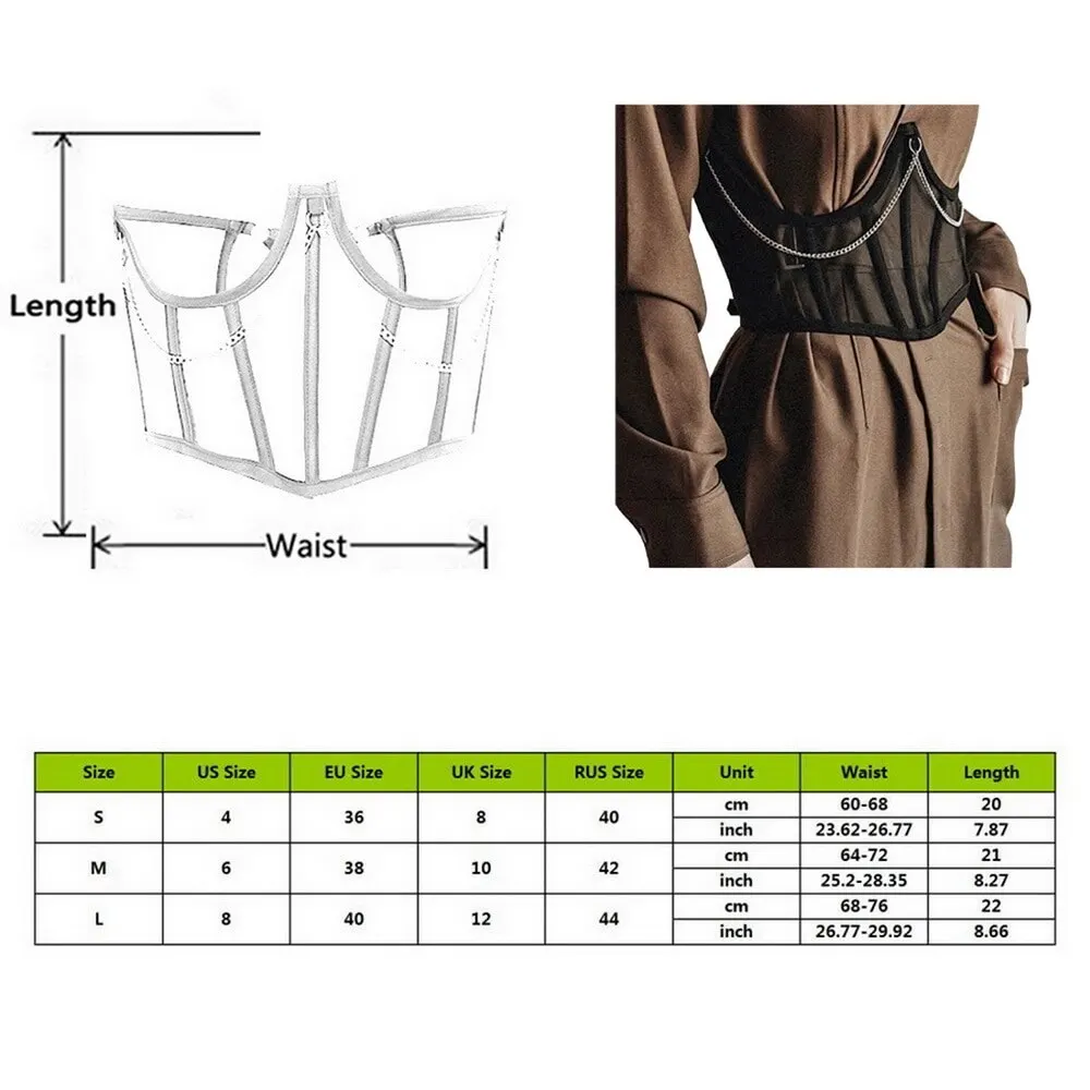 Sexy Corset Underbust Women Gothic Corset Top Curve Shaper Modeling Strap Slimming Waist Belt Chain Lace Corsets Bustiers
Sexy Corset Underbust Women Gothic Corset Top Curve Shaper Modeling Strap Slimming Waist Belt Chain Lace Corsets Bustiers