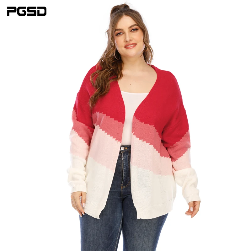 PGSD New 2020 Autumn Winter Plus Size Women Knitted Cardigan Female Sweet Long Sleeve Pink red white Stripe Women's Coat Top
PGSD New 2020 Autumn Winter Plus Size Women Knitted Cardigan Female Sweet Long Sleeve Pink red white Stripe Women's Coat Top