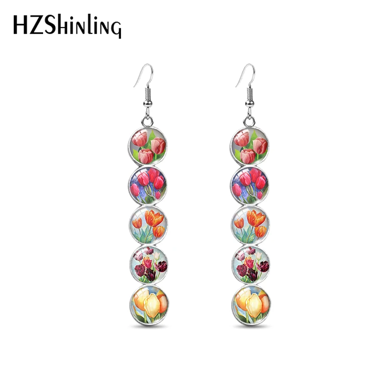 2021 Trendy Tulip Flower Dangle Earring Tulips Painting Glass Long Jewelry Fish Hook Earrings Gifts Girl
2021 Trendy Tulip Flower Dangle Earring Tulips Painting Glass Long Jewelry Fish Hook Earrings Gifts Girl
